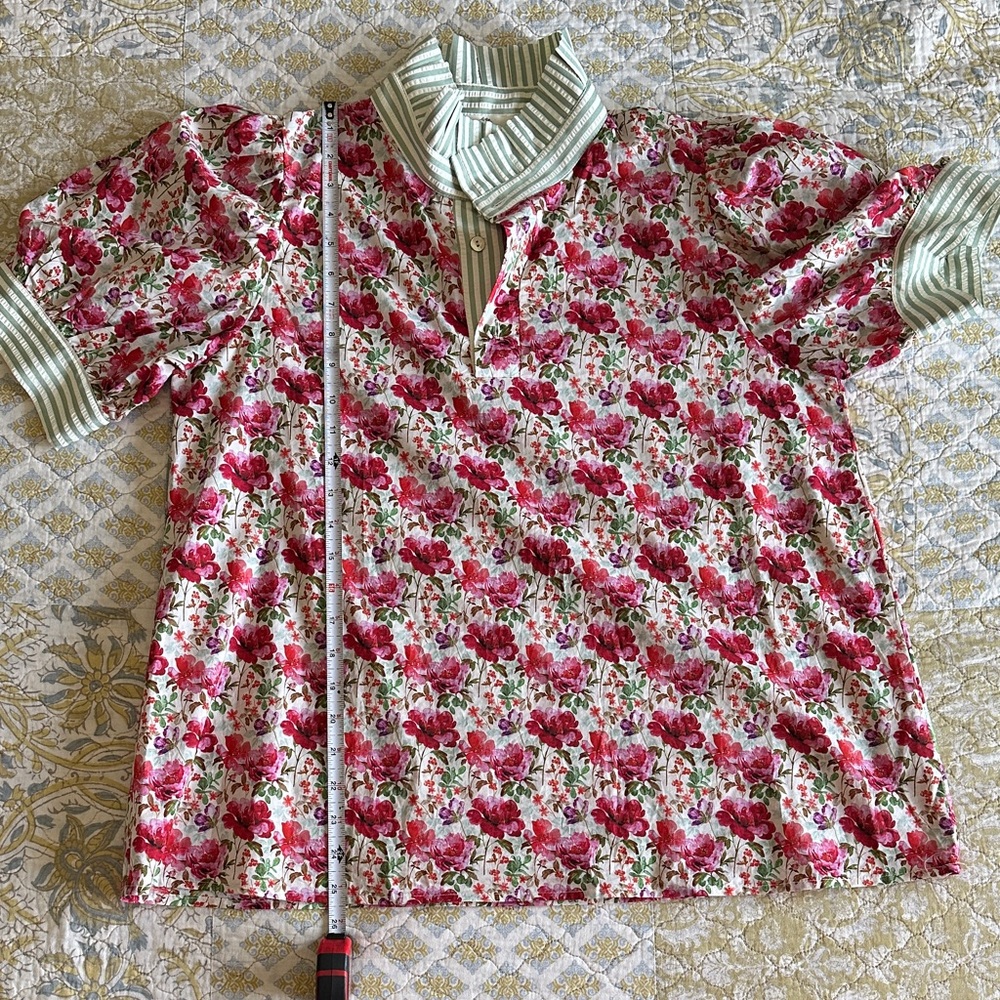 entro Floral Pink and Red Collared Blouse - Picture 12 of 12